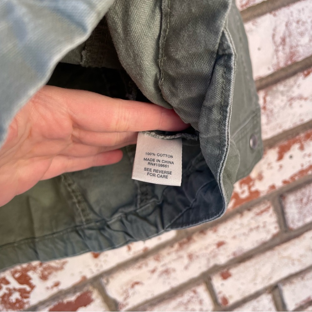 🌱5/$25🌱 Reworked | Patchwork Olive Green Utility Jacket - Picture 11 of 11
